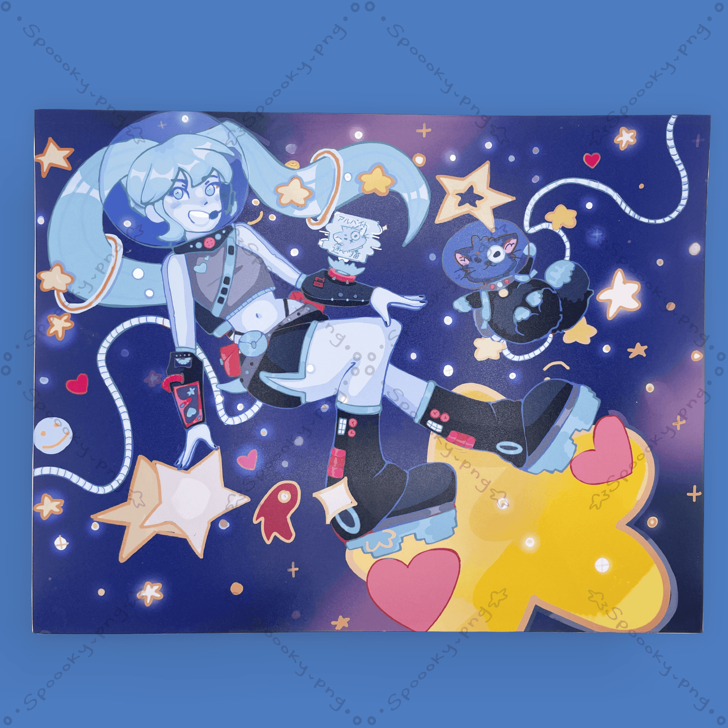 Miku in Space Art Print