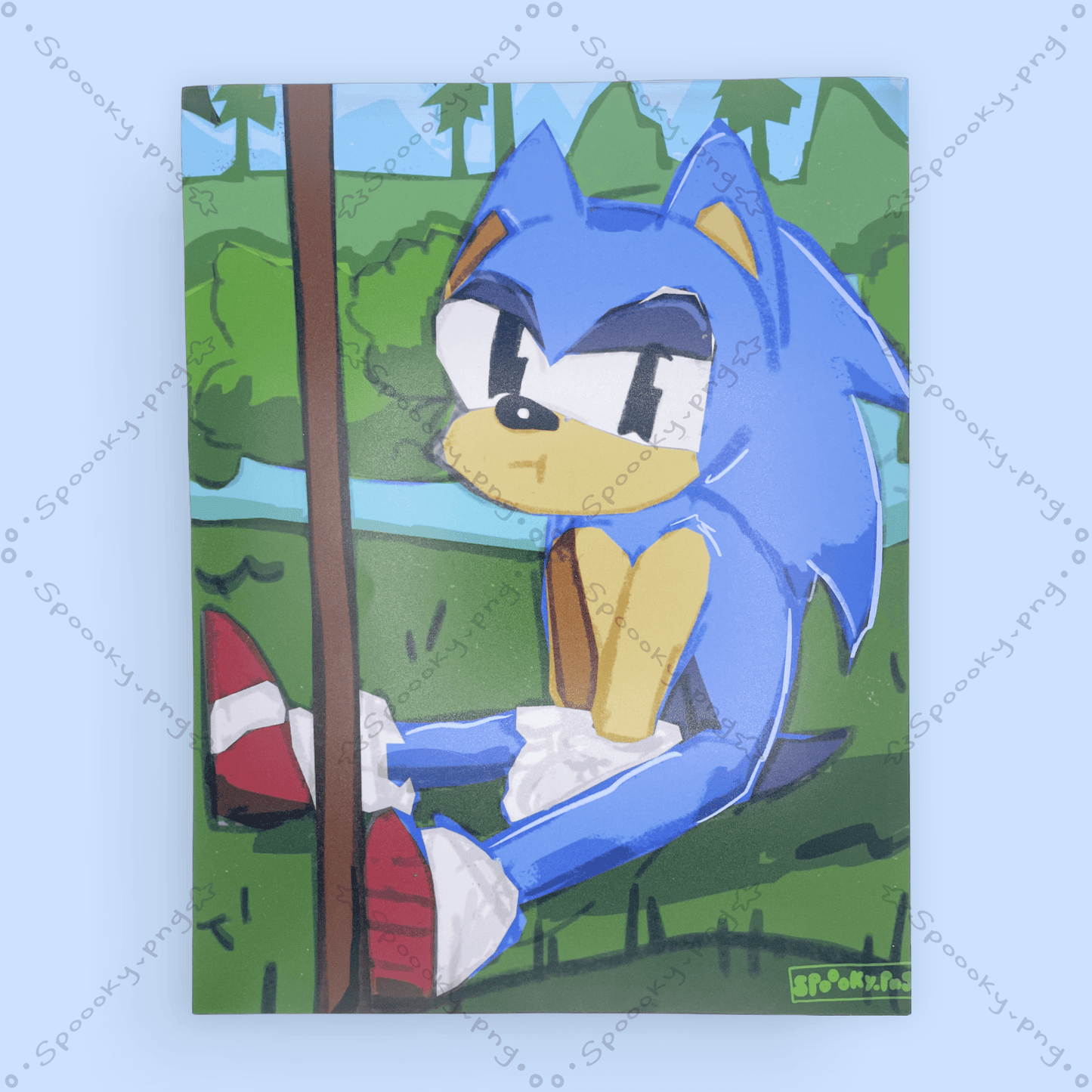 Blue Hedgehog in the Hills Art Print